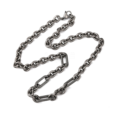 Vintage 304 Stainless Steel Figaro Chain Cable Chain Necklaces NJEW-C115-03AS-1