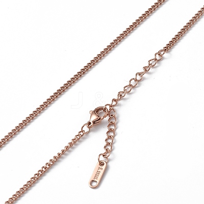 Ion Plating(IP) 304 Stainless Steel Curb Chain Necklace for Men Women NJEW-K245-015C-1