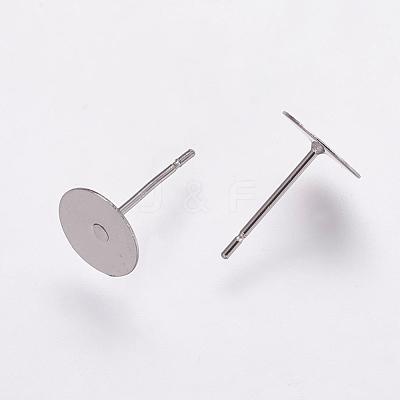 Non-Tarnish 304 Stainless Steel Stud Earring Settings STAS-K146-009-8mm-1