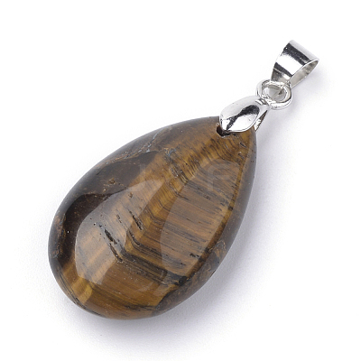 Natural Tiger Eye Pendants G-S243-07-1