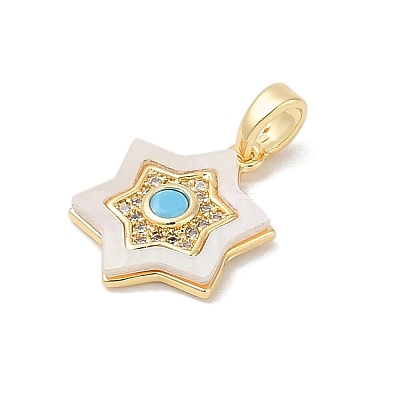 Brass Micro Pave Cubic Zirconia Pendants KK-Q030-04C-G-1