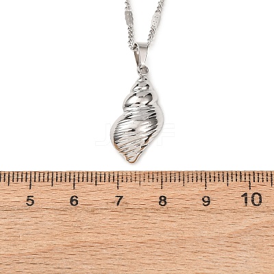 Ocean 304 Stainless Steel Conch Shape Pendant Necklaces for Women NJEW-F373-01P-1