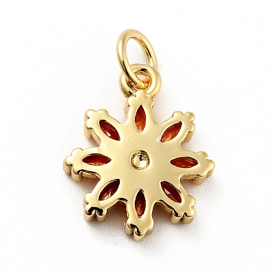 Rack Plating Brass Micro Pave Cubic Zirconia Charms ZIRC-F129-34-G-1
