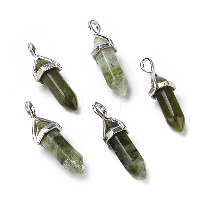 Natural Green Chinese Southern Jade Pointed Pendants X-G-K329-59P-1