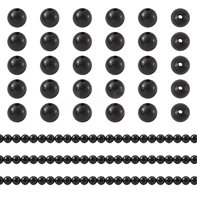 1 Strand Natural Shungite Beads Strands G-TA0003-34A-1