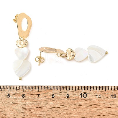 Brass Dangle Stud Earrings EJEW-JE07395-1