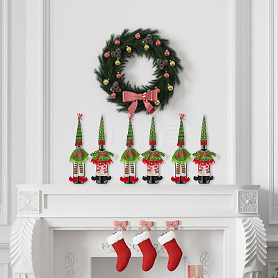 4 Sets 2 Style Christmas Wine Bottle Cover Pleuche Decoration AJEW-GF0007-18-1