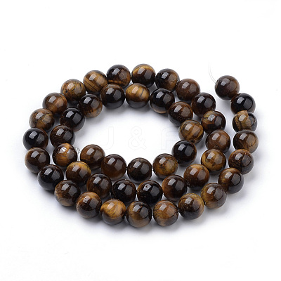 Natural Tiger Eye Beads Strands G-S259-21-12mm-1