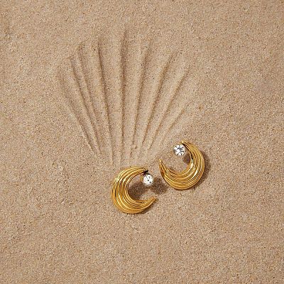 304 Stainless Steel Stud Earrings for Women EJEW-F420-02G-1