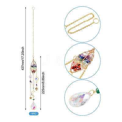 1Pc Wire Wrapped Alloy & Natural Mixed Stone Tree of Life Hanging Suncatchers HJEW-TA0001-46B-1