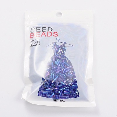 Transparent Colours Rainbow Glass Bugle Beads X-TSDB6MM168-1