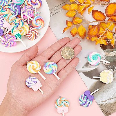Handmade Polymer Clay Big Pendants CLAY-NB0001-25-1