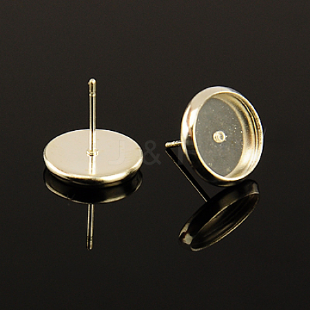 Brass Stud Earring Settings IFIN-Q006-AB-NF-1