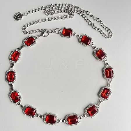 Bohemian Style Alloy Rhinestone Rectangle Link Chain Waist Belly Chains FS-WGF667A-01-1