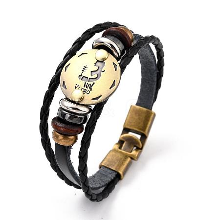 Braided Leather Cord Retro Multi-strand Bracelets BJEW-L616-20D-1