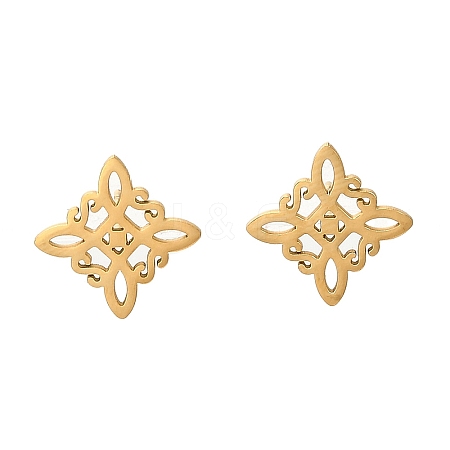 304 Stainless Steel Stud Earrings EJEW-M098-01B-G-1