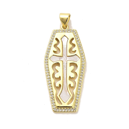 Brass Micro Pave Cubic Zirconia Pendants KK-K365-06C-G-1