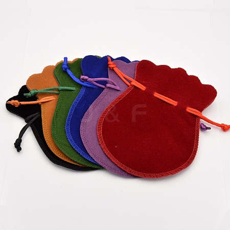 Velvet Bags Drawstring Jewelry Pouches TP-O002-A-M-1