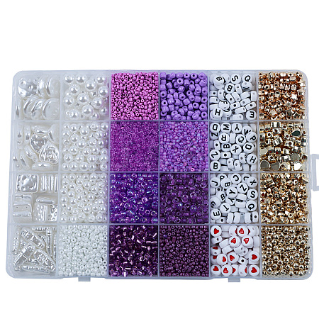 DIY 24 Style Acrylic & ABS Beads Jewelry Making Finding Kit DIY-NB0012-02A-1