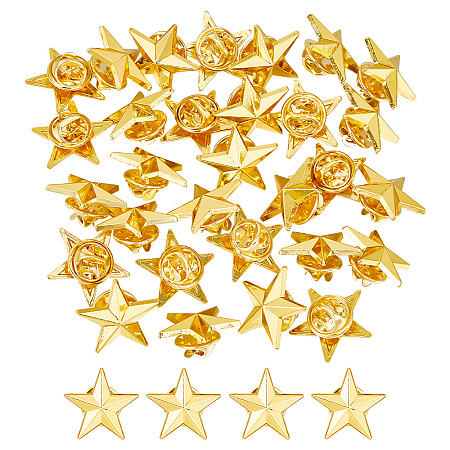 GOMAKERER 30Pcs Zinc Alloy Star Brooch FIND-GO0001-84G-1