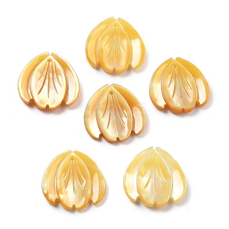 Natural Yellow Shell Carved Pendants SSHEL-Z002-05-1