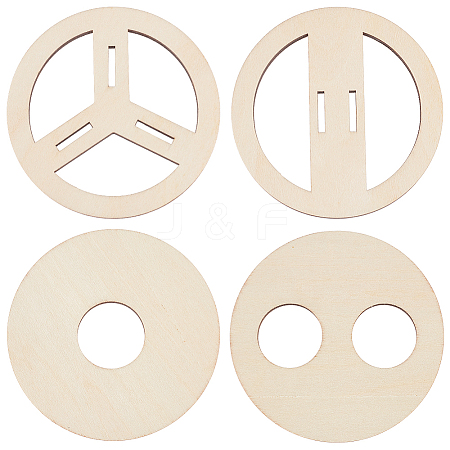 2 Sets Plywood Candle Wick Holders WOOD-BC0001-24B-1
