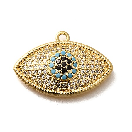 Brass Micro Pave Cubic Zirconia Pendants KK-U055-23G-1