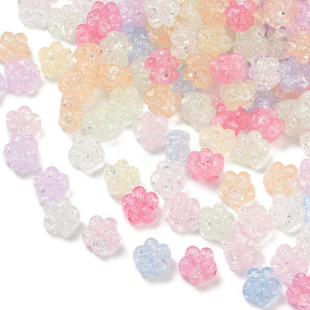 Transparent Crackle Acrylic Beads OACR-B031-21-1