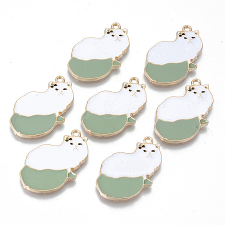 Alloy Enamel Pendants ENAM-T011-34KC-RS-1