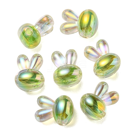 UV Plating Rainbow Iridescent Acrylic Beads PACR-E001-05C-1