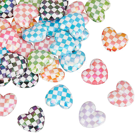 36Pcs UV Plating Opaque Acrylic Beads MACR-SC0001-87-1
