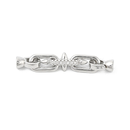 Brass Micro Pave Cubic Zirconia Fold Over Clasps KK-U059-07P-1