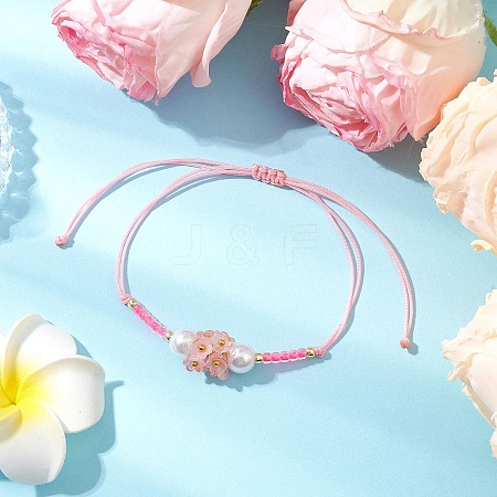 Adjustable Nylon Cord Braided Beads Bracelets BJEW-MZ00170-05-1