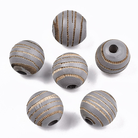 Painted Natural Wood Beads WOOD-T021-54B-05-1