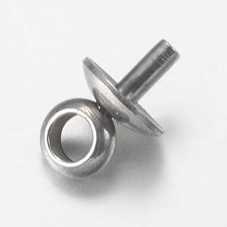 201 Stainless Steel Cup Pearl Peg Bails Pin Pendants STAS-I097-043P-1