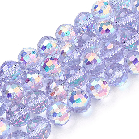 Transparent Electroplate Glass Beads Strands EGLA-N012-001-A01-1