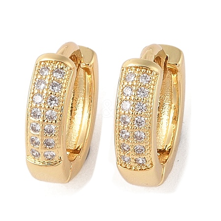 Rack Plating Brass Micro Pave Clear Cubic Zirconia Hoop Earrings for Women EJEW-G394-08C-G-1