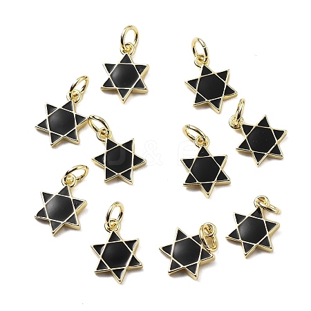 Brass Enamel Charms KK-Z114-13G-1
