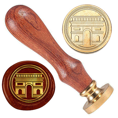 Arc de Triomphe Brass Sealing Wax Stamp Head AJEW-WH0208-904-1