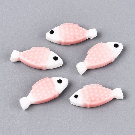 Hand Painted Fish Shaped Porcelain Beads PORC-N013-06B-1