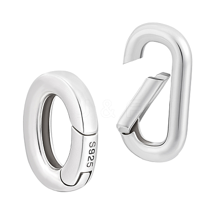 2Pcs 2 Styles 925 Sterling Silver Spring Gate Rings STER-PH0003-90-1