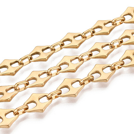 304 Stainless Steel Rhombus Link Chains CHS-Q009-01G-1