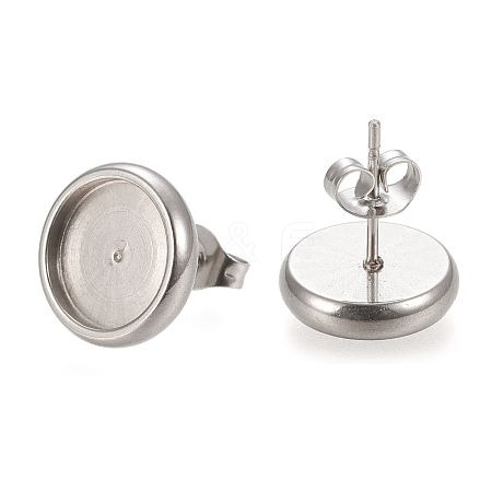 Non-Tarnish 304 Stainless Steel Stud Earring Settings LS-X-STAS-K202-05D-P-1