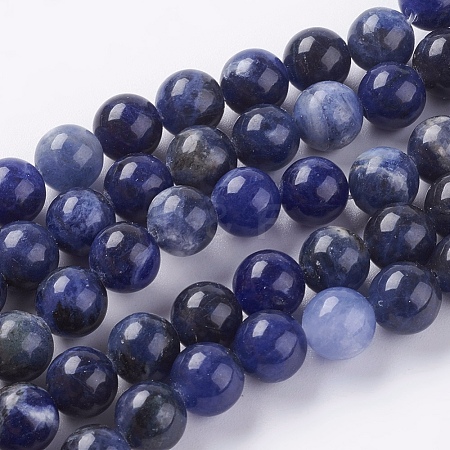 Natural Sodalite Beads Strands G-G515-8mm-07-1