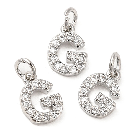 Brass Micro Pave Grade AAA Cubic Zirconia Charms ZIRC-P067-11P-G-NR-1