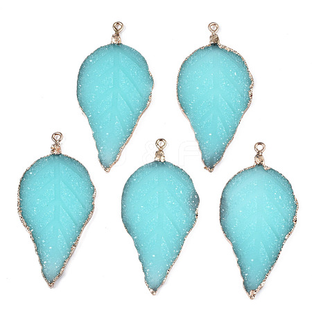 Electroplate Druzy Resin Big Pendants RESI-S366-22Q-1