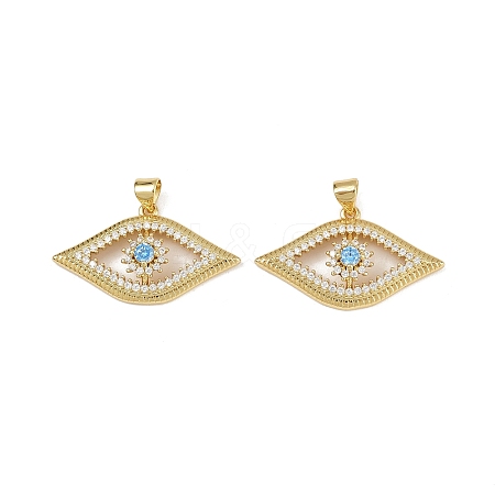Brass Micro Pave Cubic Zirconia Pendants KK-H072-09G-1