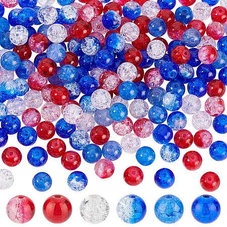   240Pcs 6 Colors Spray Painted Crackle Glass Beads CCG-PH0001-19-1