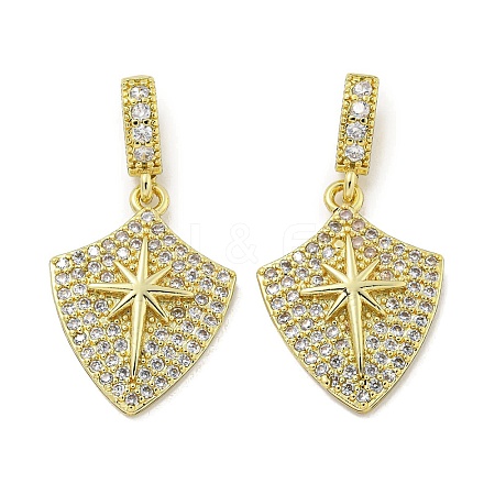 Rack Plating Brass Micro Pave Cubic Zirconia Pendants KK-E114-04G-02-1