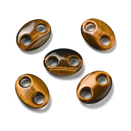 Natural Tiger Eye Connector Charms G-P467-01D-1